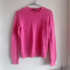 Ralph Lauren Pink Cable knit crewneck sweater M